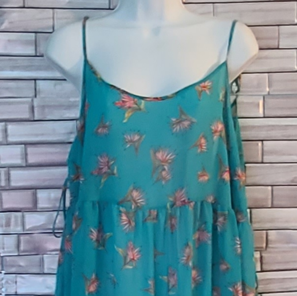 TURqoise SHEER Dress /top size 3xl